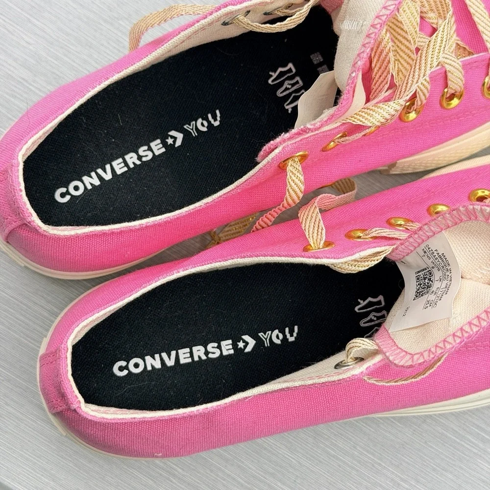 Converse By You Women's 9 Chuck Taylor Platform Pink Gold Low Top 171210C